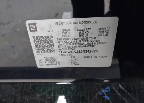 2018 GMC Yukon Denali z USA, uszkodzony, nr VIN 1GKS2CKJ8JR342825